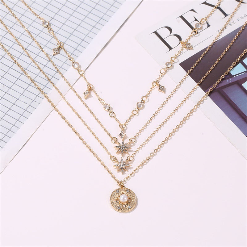 Long Multi-Layered Star Necklace