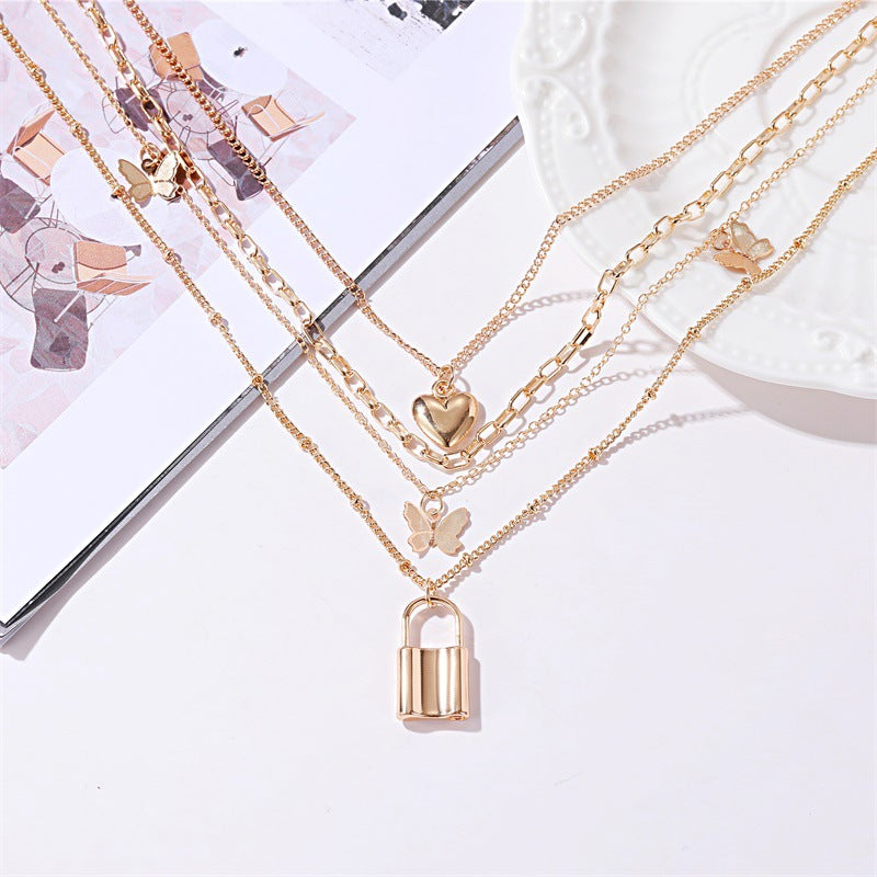 Love Lock Multilayer Necklace