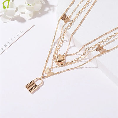 Love Lock Multilayer Necklace