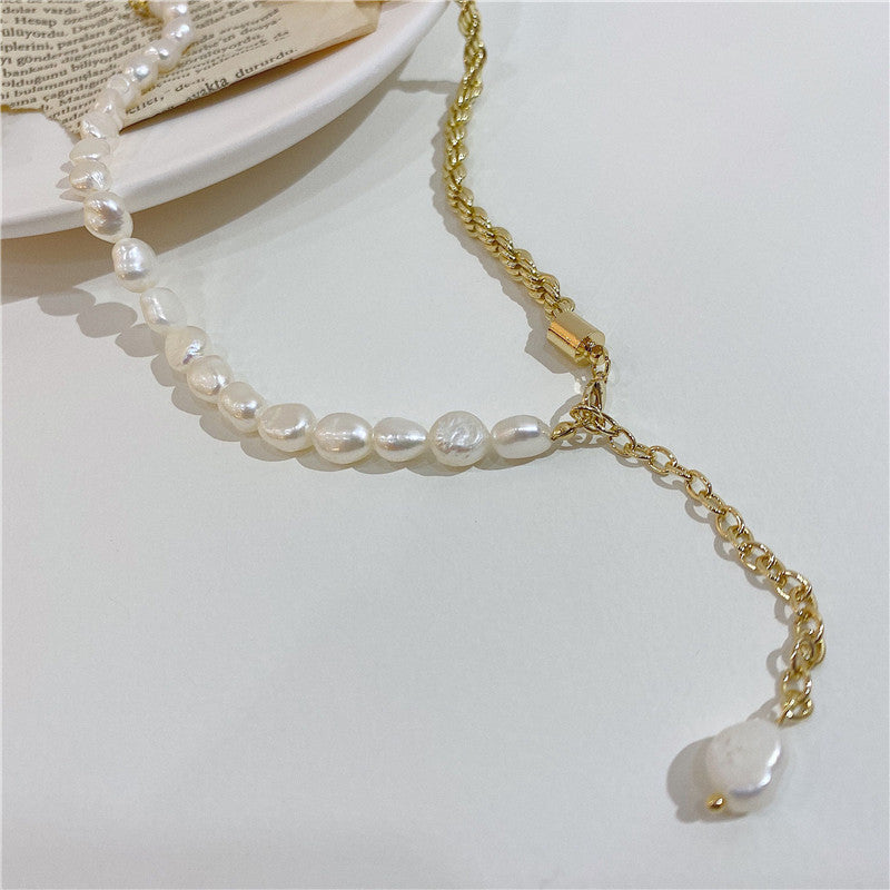 Baroque Pearl Panel Necklace