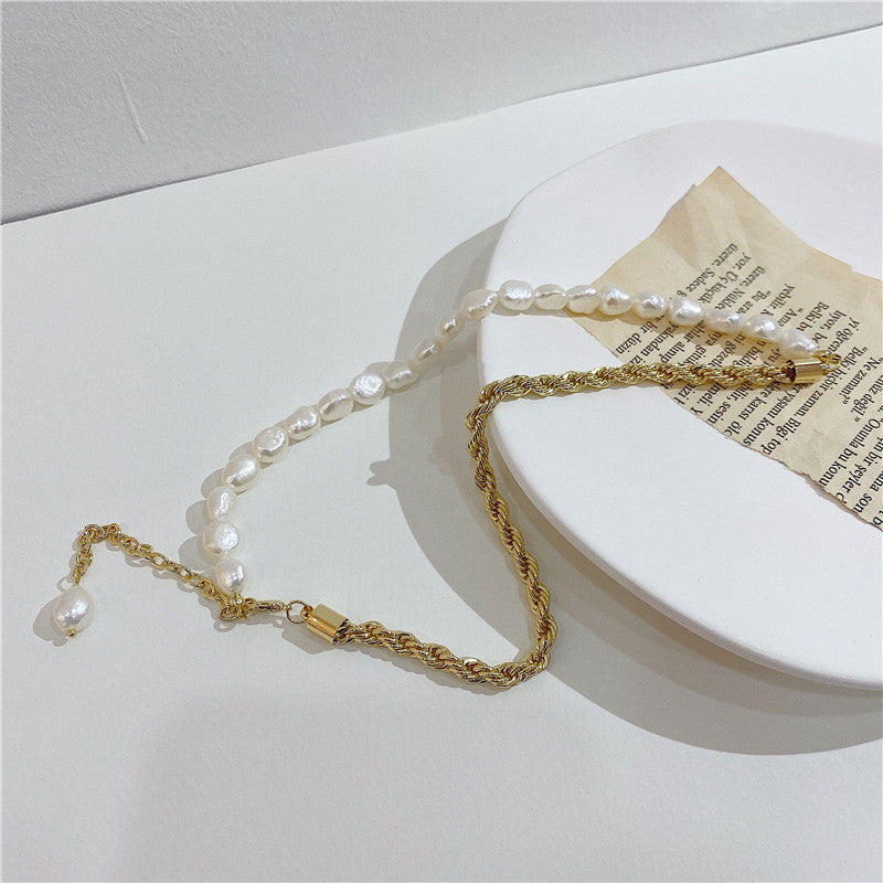 Baroque Pearl Panel Necklace