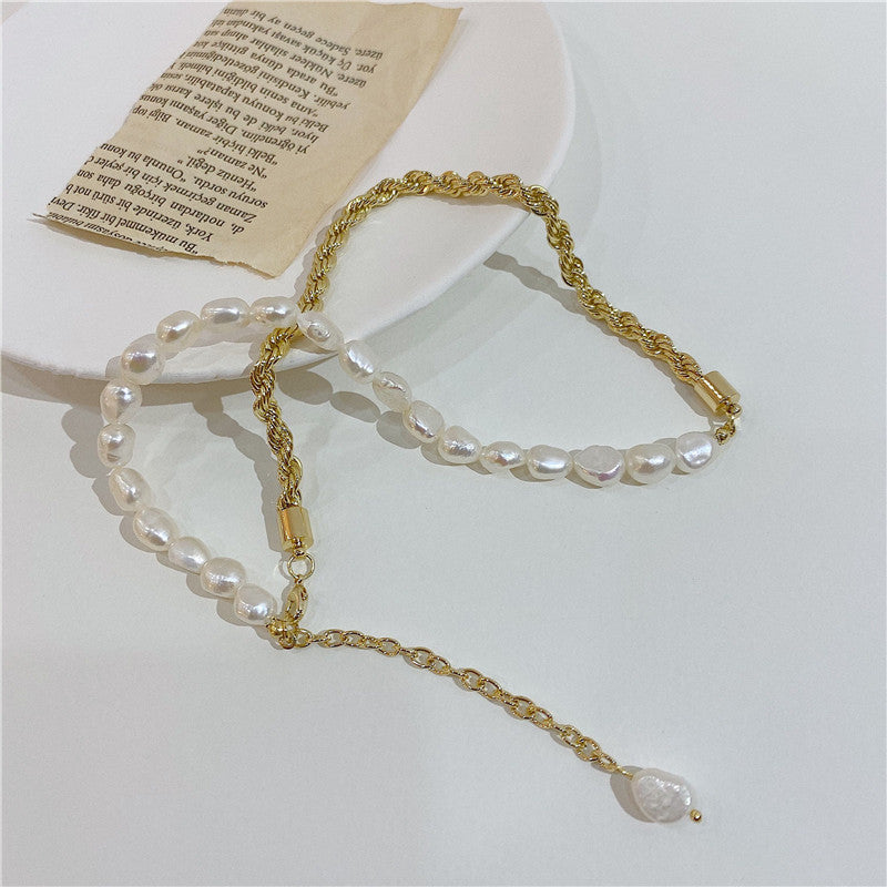 Baroque Pearl Panel Necklace