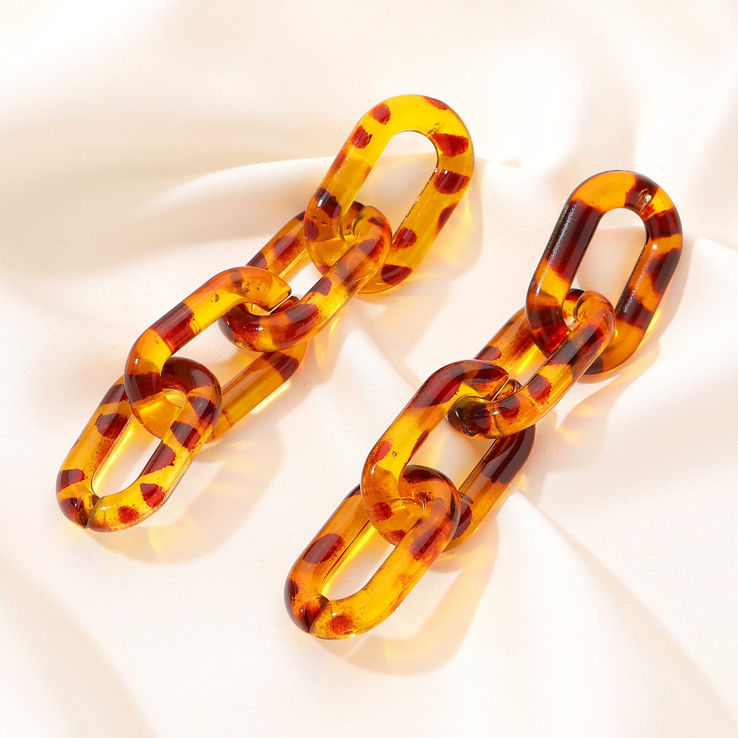 Amber Atmospheric Chain Earring