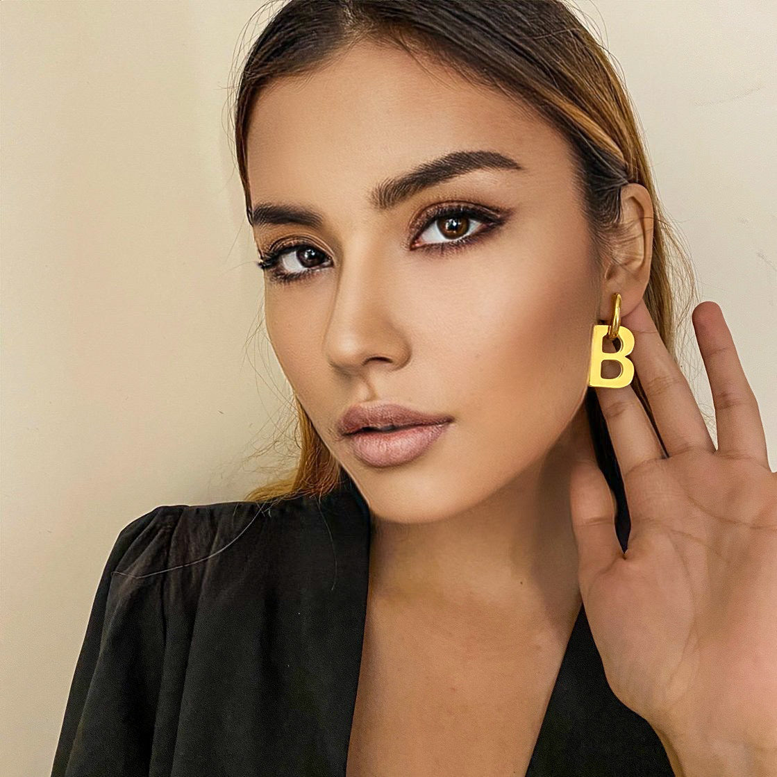 B Alphabetic Simple Earring