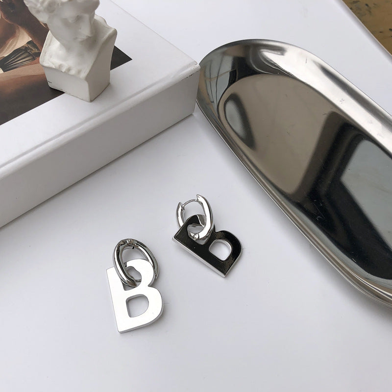B Alphabetic Simple Earring