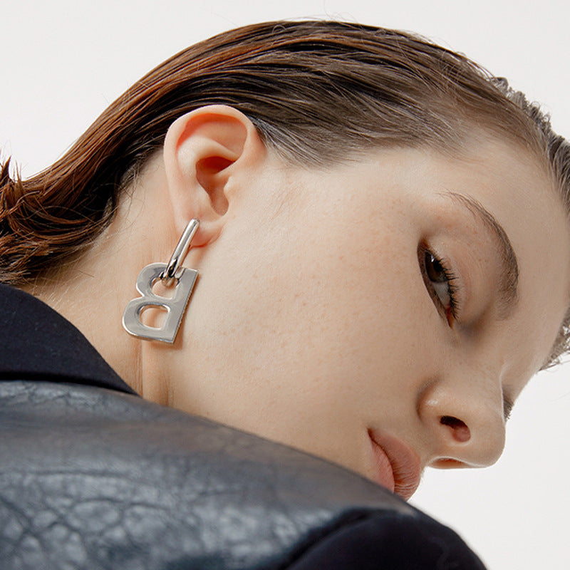 B Alphabetic Simple Earring