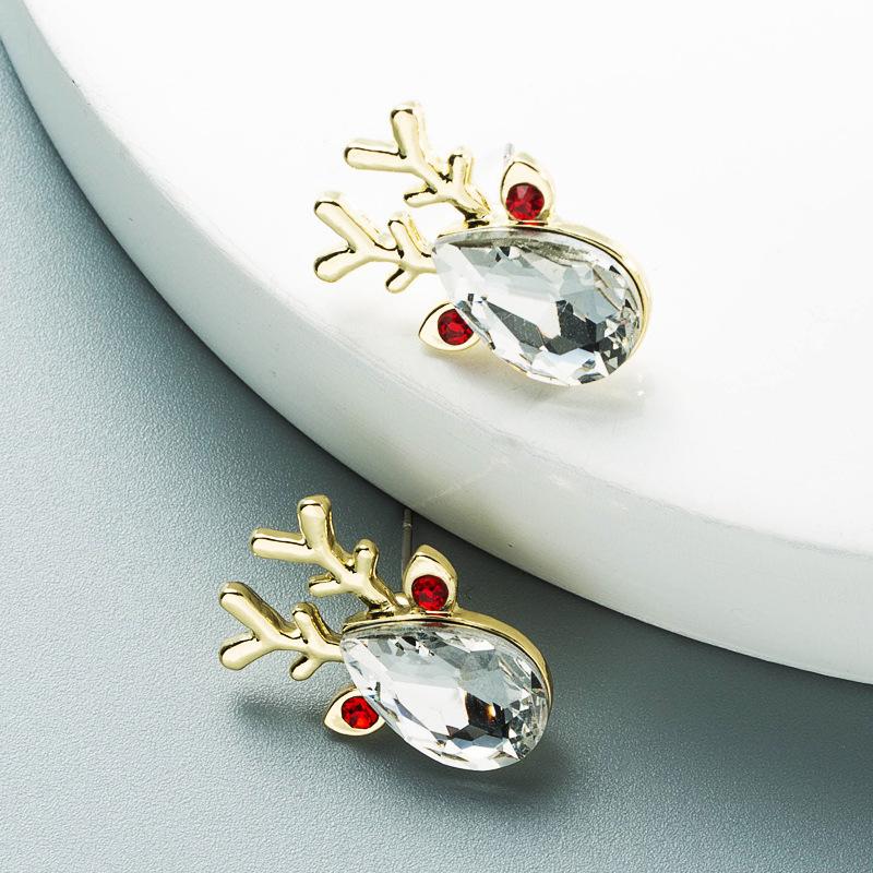 Christmas Series Fashion Colored Diamond And Pearl Earrings
