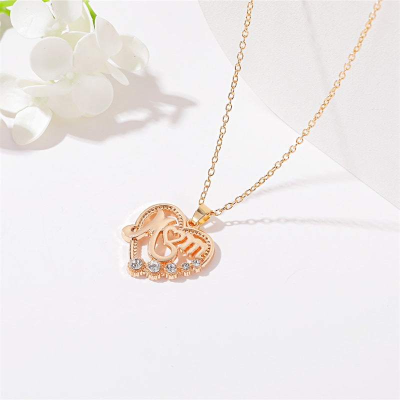 Mother's Day Heart-Shaped Diamond Necklace