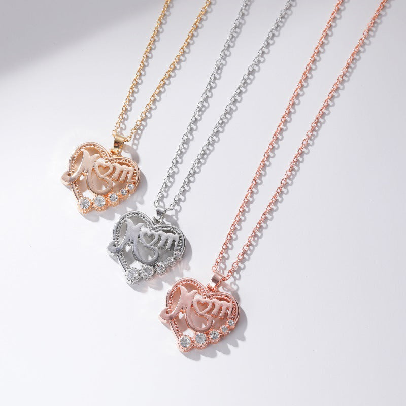 Mother's Day Heart-Shaped Diamond Necklace