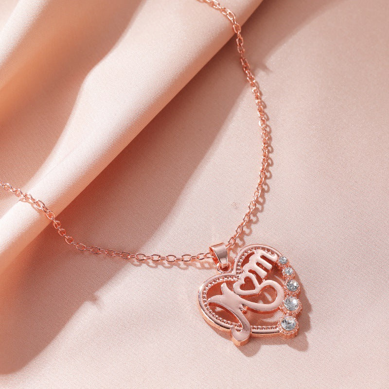 Mother's Day Heart-Shaped Diamond Necklace