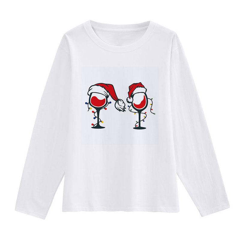 2021 Christmas Fashion Women White T-Shirt H