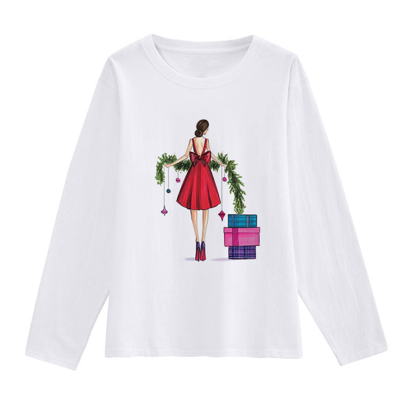 HAPPY 2021 Christmas Women White T-Shirt F