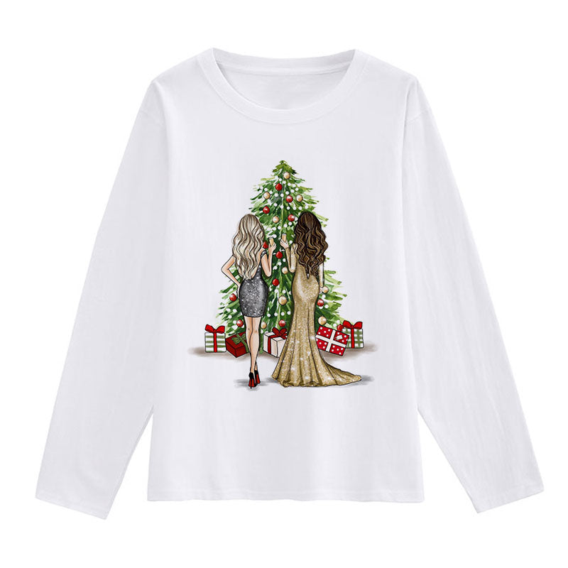 HAPPY 2021 Christmas Women White T-Shirt E