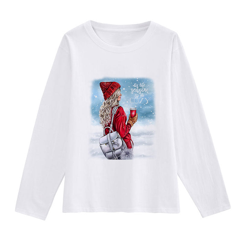 HELLO 2021 Christmas Women White T-Shirt S