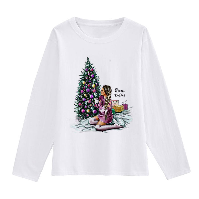 HELLO 2021 Christmas Women White T-Shirt U