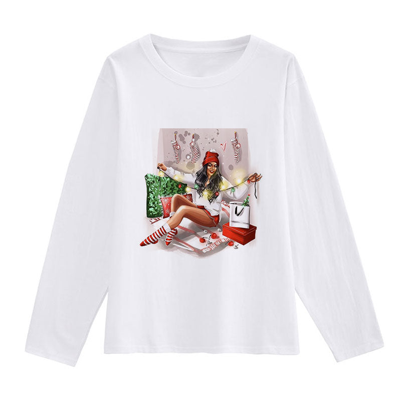 HELLO 2021 Christmas Women White T-Shirt W