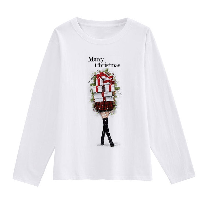 Merry Christmas Ladies White T-Shirt X