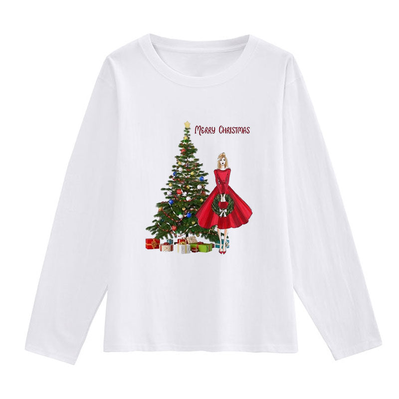 Merry Christmas Ladies White T-Shirt Y