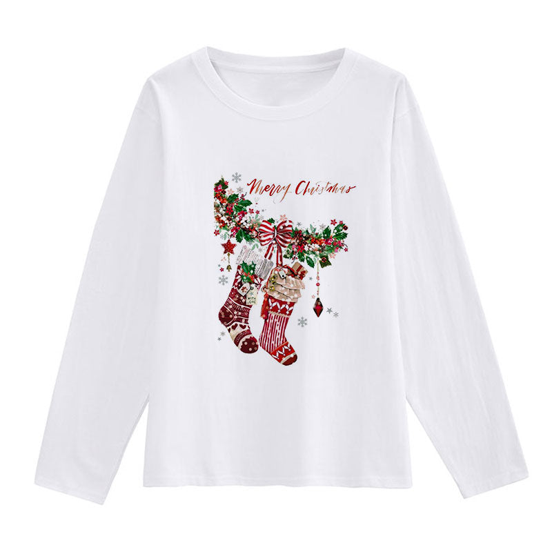 Hello Christmas Ladies White T-Shirt A