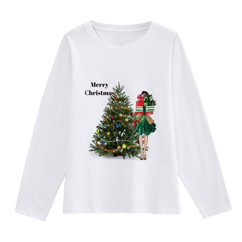 Hello Christmas Ladies White T-Shirt B