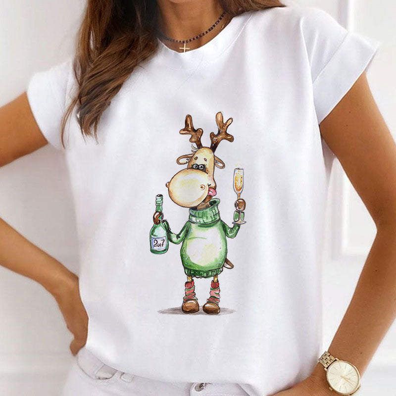 Merry Christmas Women White T-Shirt W