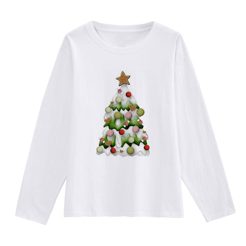 Merry Christmas Women White T-Shirt V
