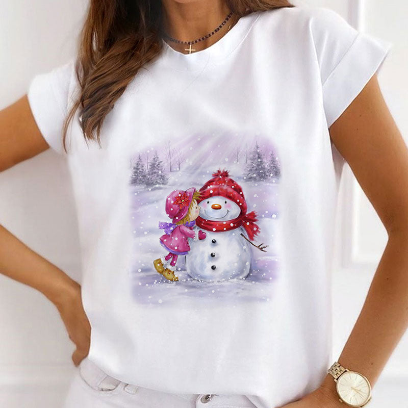 Hello Christmas Ladies White T-Shirt R