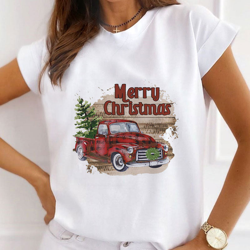 Hello Christmas Ladies White T-Shirt F
