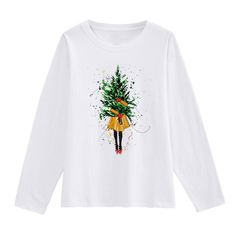 Hello Christmas Ladies White T-Shirt G