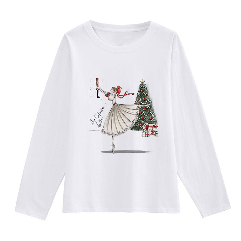 Hello Christmas Ladies White T-Shirt N