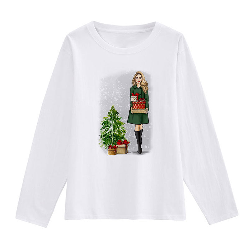 Hello Christmas Ladies White T-Shirt Q