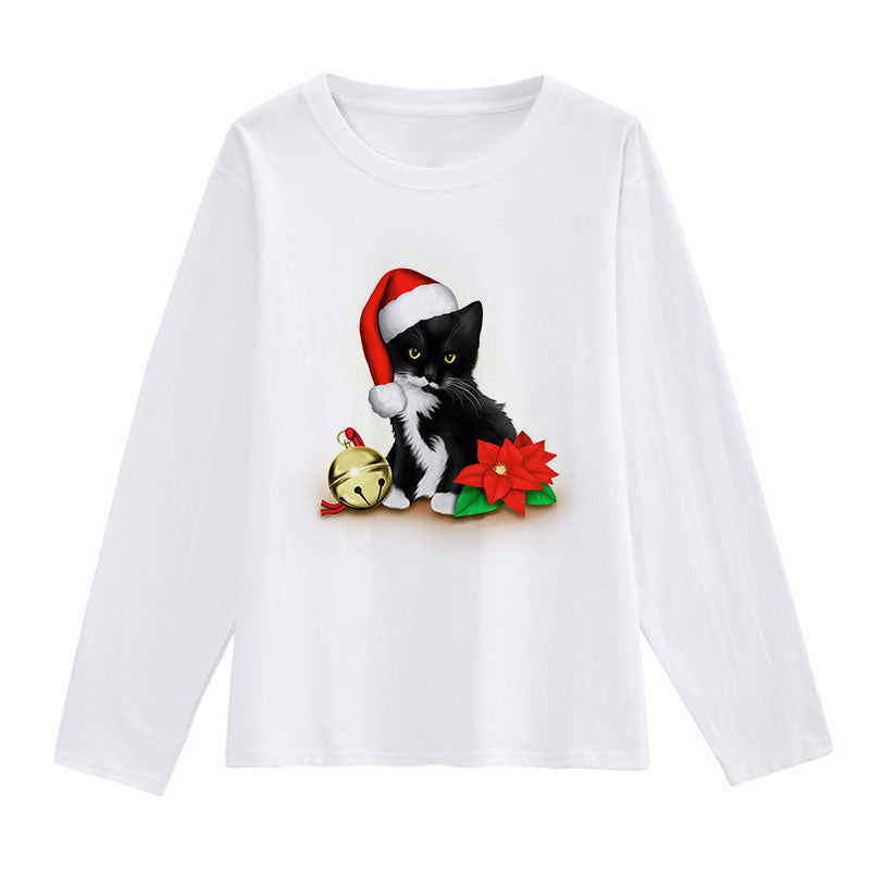 Hello Christmas Ladies White T-Shirt T