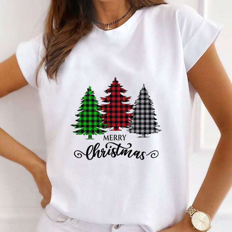 Hello Christmas Ladies White T-Shirt J