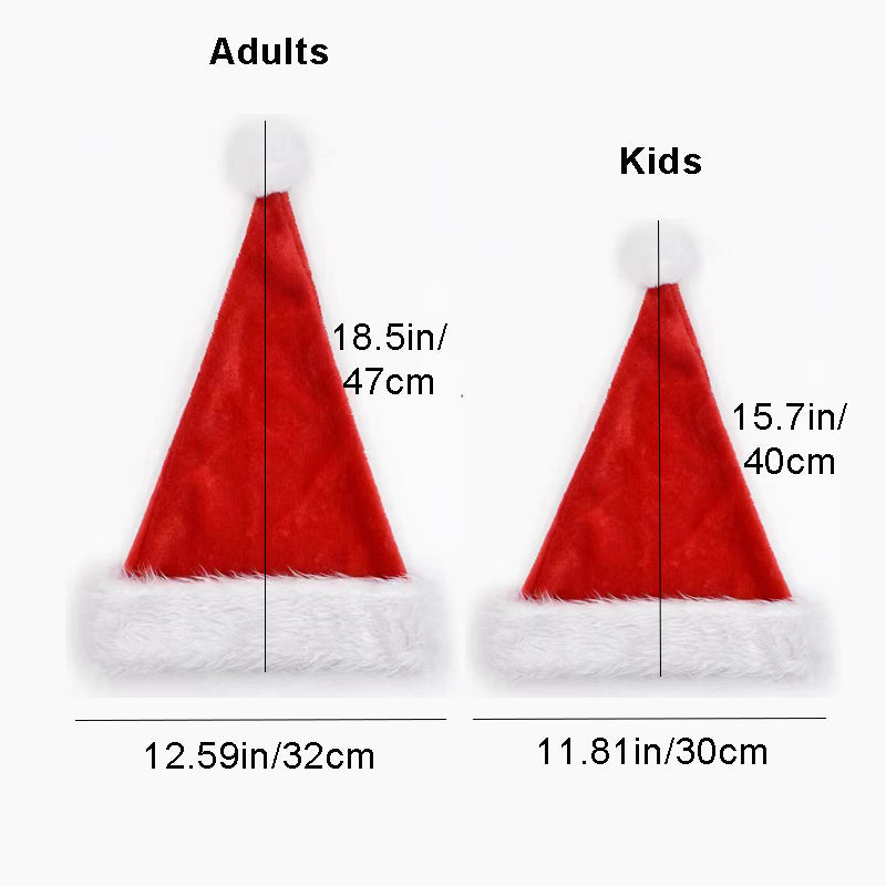 Thicken Fur Christmas Hat for Adults and Kids