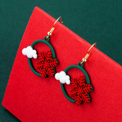 Cute Christmas Theme Asymmetry Earrings