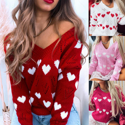Love Strapless Hollow Sexy Knitted Sweater