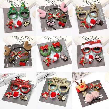 Christmas Cute Glasses Hair Card Decoration Set Box