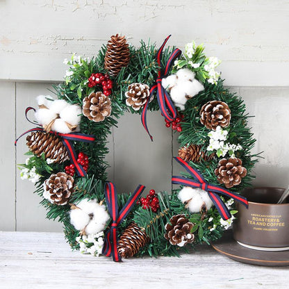 Christmas Cotton Pine Cone Wreath