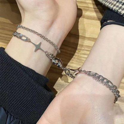 Star Heart Couple Magnet Bracelets