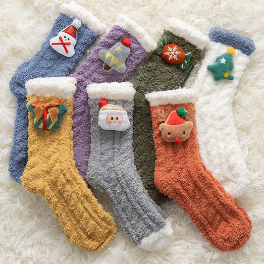Christmas Super Soft Coral Fleece Socks