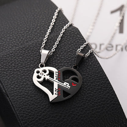 Stainless Steel 520 1314 Heart Couple Necklace