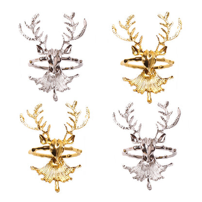 Christmas Elk Napkin Rings Set of 4