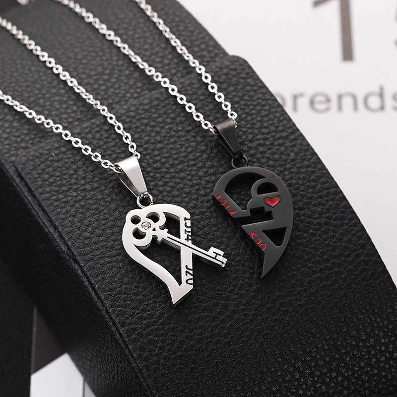 Stainless Steel 520 1314 Heart Couple Necklace