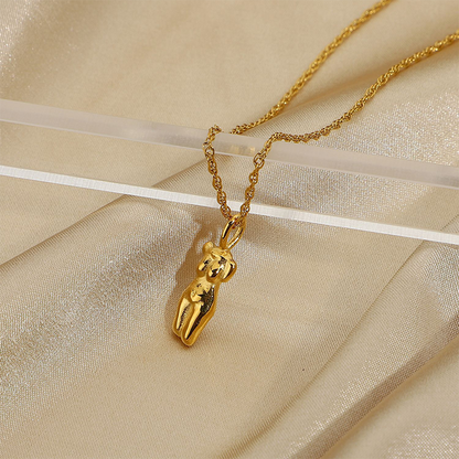 18K Gold Plated Abstract Art Necklace