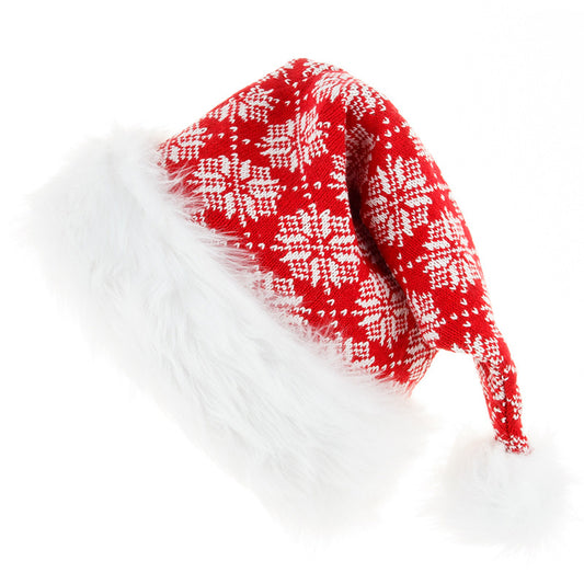 Christmas Knitted Hat With Plush Brim