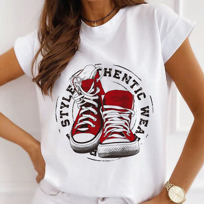 Style A : Hip Hop Girl's Happiness White T-shirt