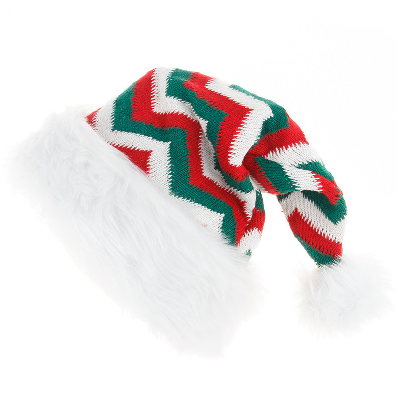 Christmas Knitted Hat With Plush Brim