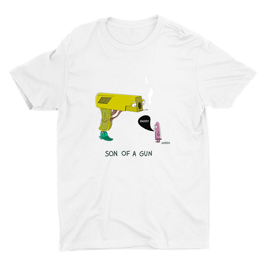 Funny Dad And Sun Printed Cotton Tee