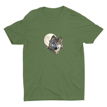 Grey Wolf Hunting In The Night Cotton Tee