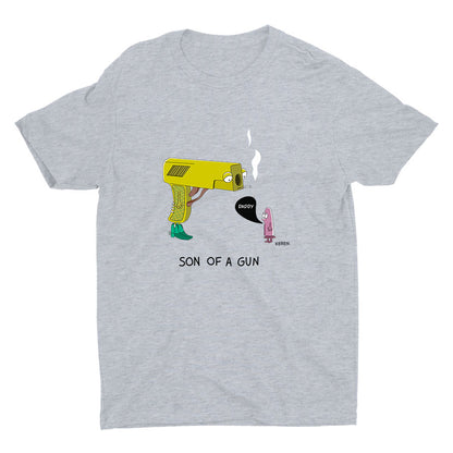 Funny Dad And Sun Printed Cotton Tee